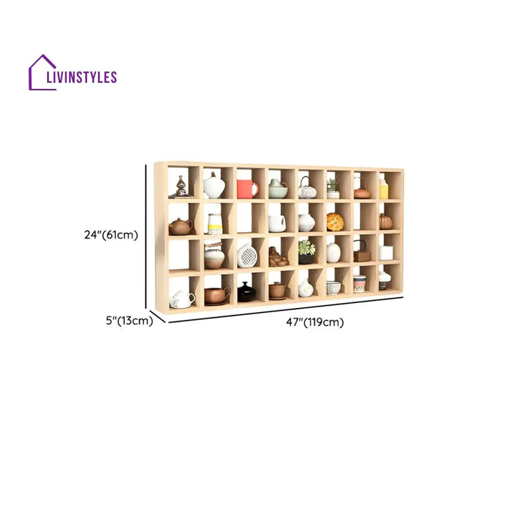 Yaroslav Solid Wood Storage Shelves for Living Room | Kitchen