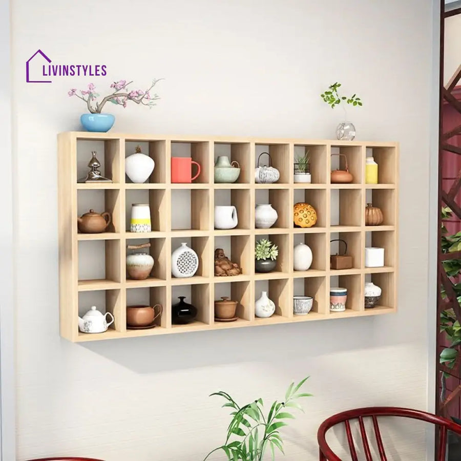 Yaroslav Solid Wood Storage Shelves for Living Room | Kitchen