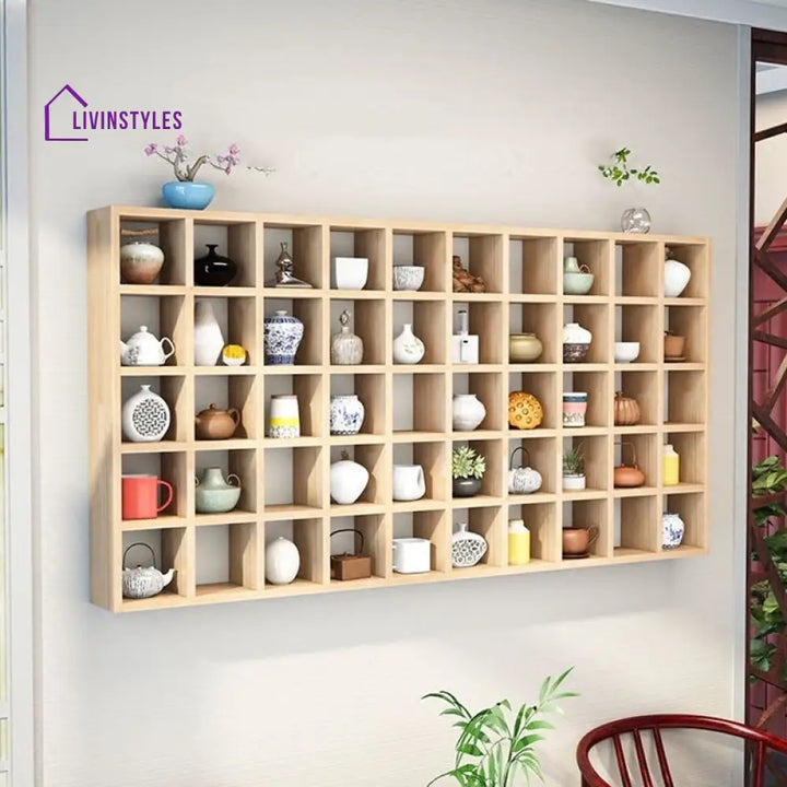 Yaroslav Solid Wood Storage Shelves for Living Room | Kitchen