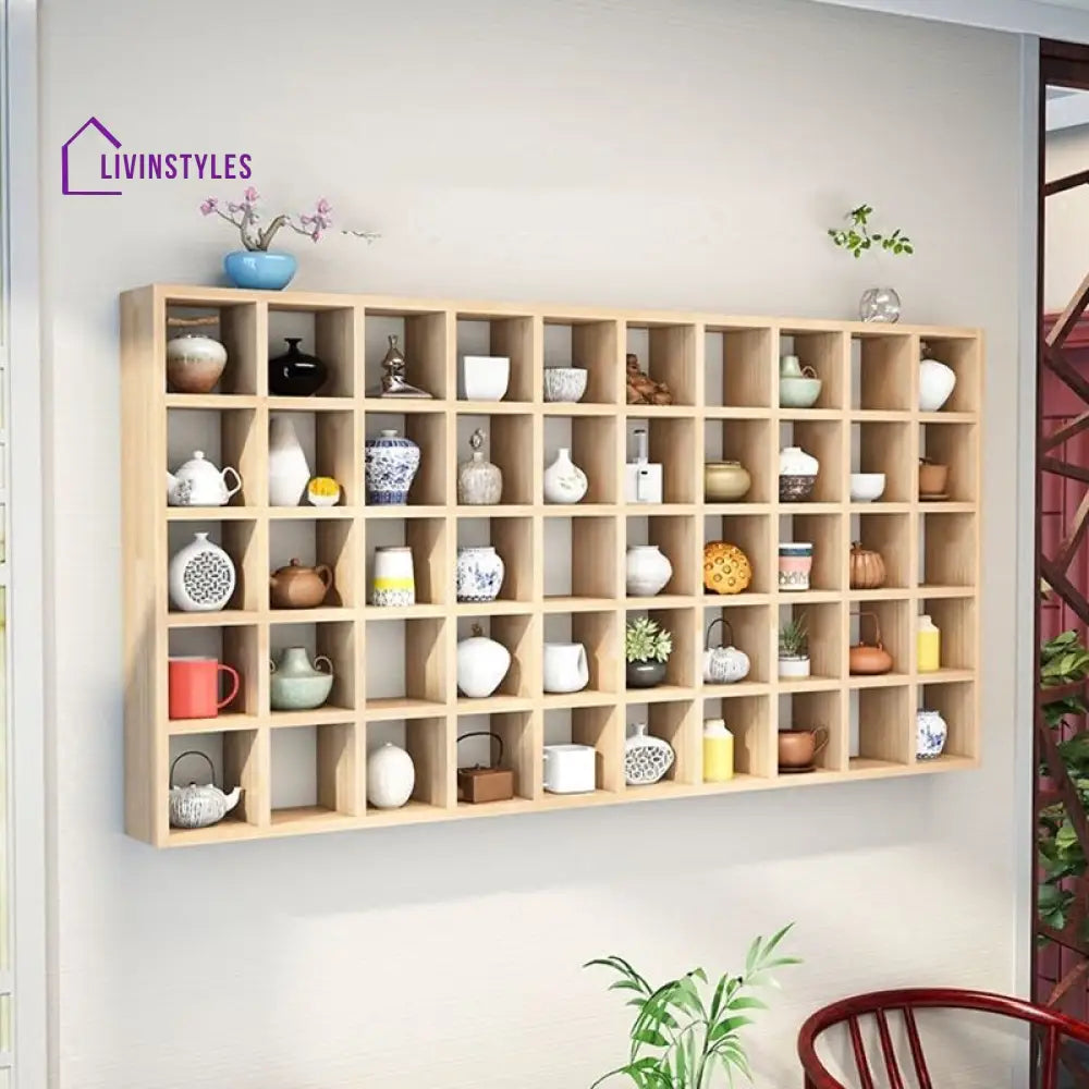 Yaroslav Solid Wood Storage Shelves for Living Room | Kitchen