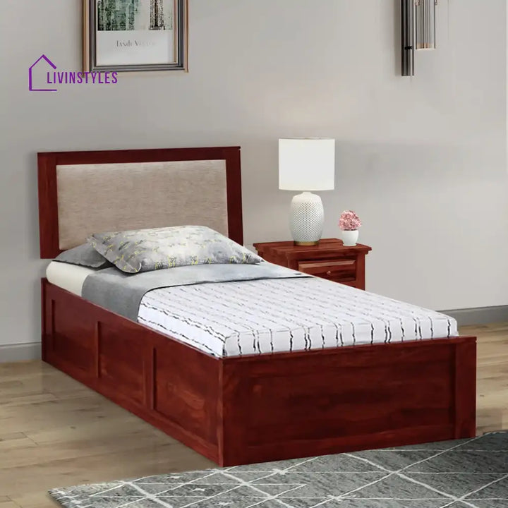 Mukund Sheesham Wood Single Bed With Storage Honey Bedroom Furniture Sets