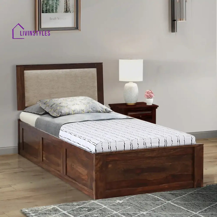 Mukund Sheesham Wood Single Bed With Storage Teak Bedroom Furniture Sets