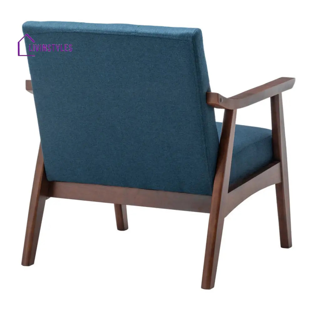 Yashasvi Solid Wood and Fabric Arm Chair | Living Room Chair | Lounge Chair