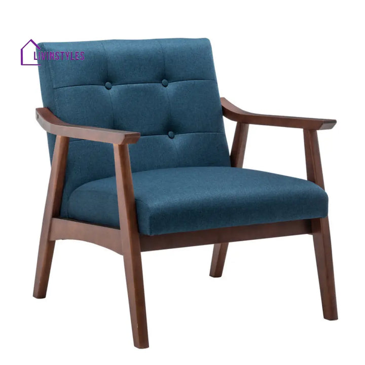 Yashasvi Solid Wood and Fabric Arm Chair | Living Room Chair | Lounge Chair