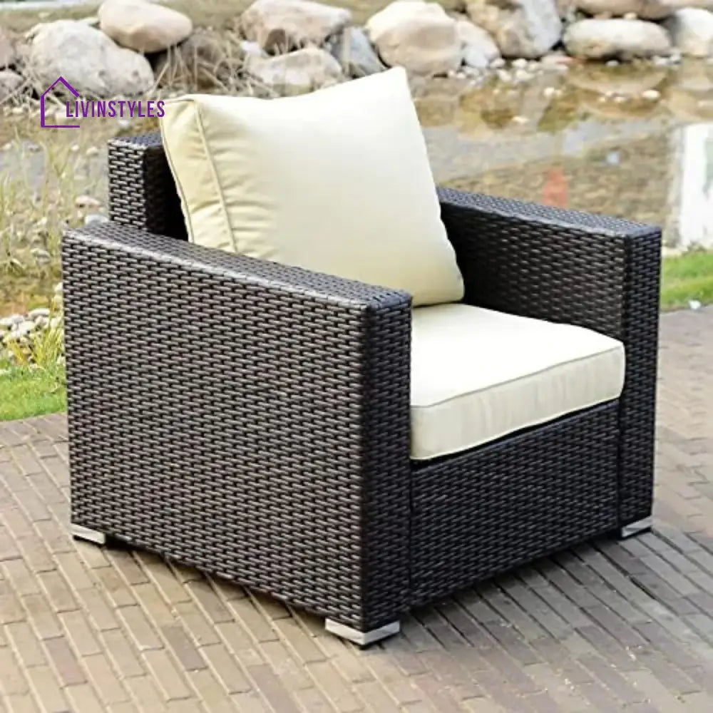 Yashvi 1-Piece Outdoor Wicker Single Seater Sofa - Sofa Set