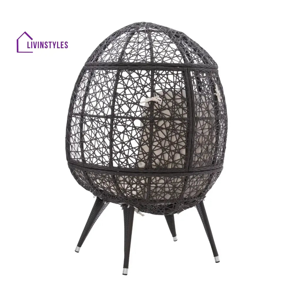 Yasira Outdoor All-Weather Wicker Egg Chair - Egg Chair