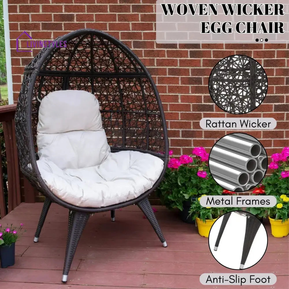 Yasira Outdoor All-Weather Wicker Egg Chair - Egg Chair