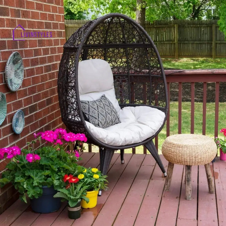 Yasira Outdoor All-Weather Wicker Egg Chair - Egg Chair
