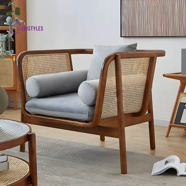 Yatika Solid Wood 3 + 1 + 1 Sofa for Living Room