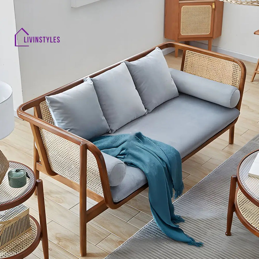 Yatika Solid Wood 3 Seater Sofa for Living Room