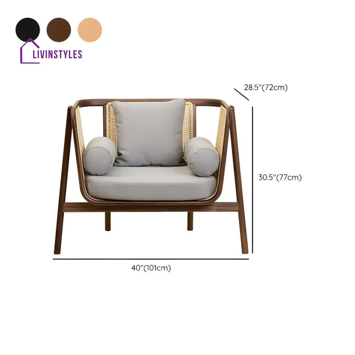 Yatika Solid Wood 3 Seater Sofa for Living Room