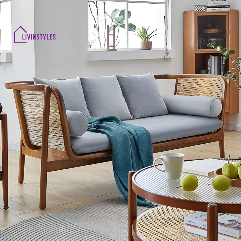Yatika Solid Wood 3 Seater Sofa for Living Room