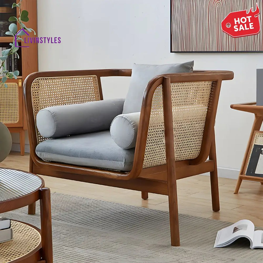 Yatika Solid Wood 3 + 1 + 1 Sofa for Living Room