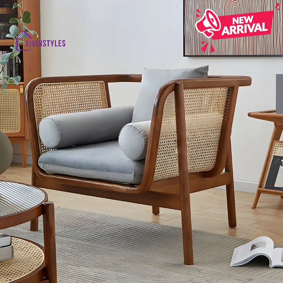 Yatika Solid Wood 3 + 1 + 1 Sofa for Living Room