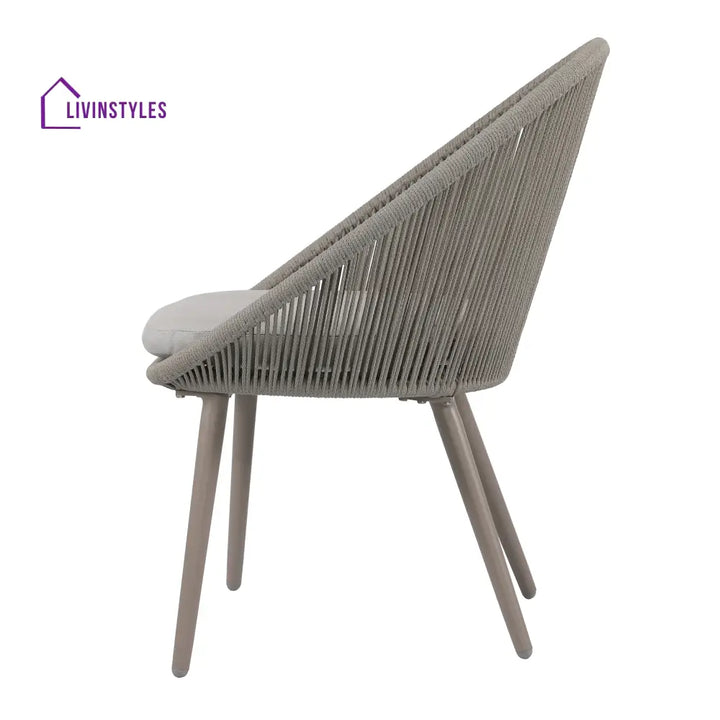 Yawl Outdoor Patio Seating Set 2 Chairs and 1 Table Set (Grey) Braided & Rope - Coffee Table Sets