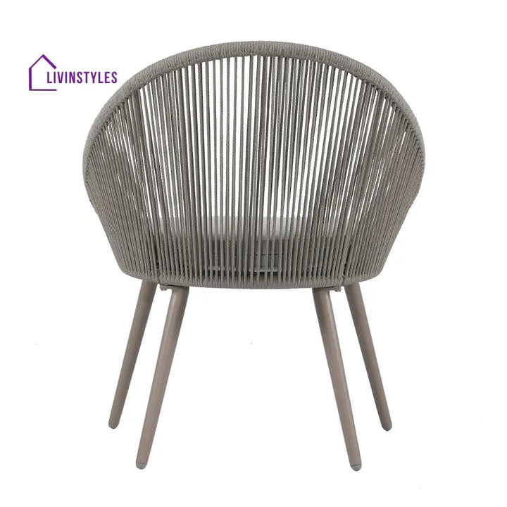 Yawl Outdoor Patio Seating Set 2 Chairs and 1 Table Set (Grey) Braided & Rope - Coffee Table Sets