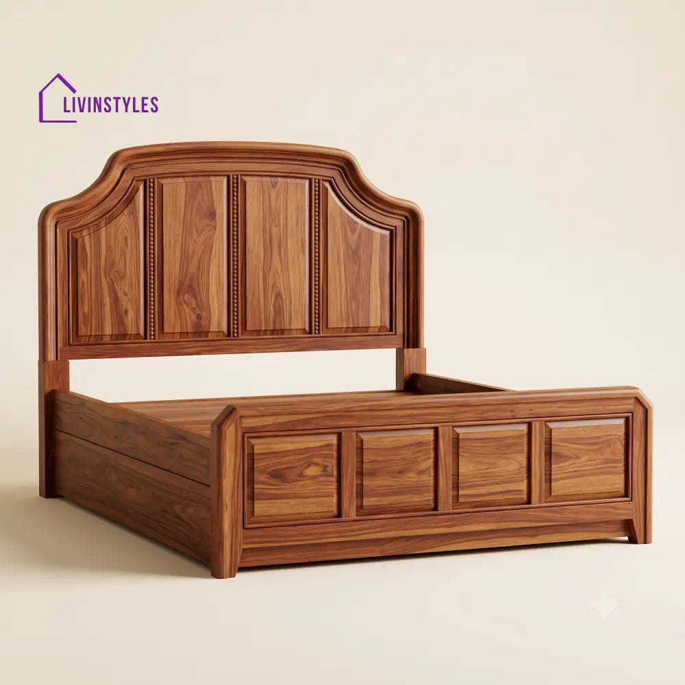 Yazhini Sri Sheesham Wood Bed With Box Storage | Wooden Bed