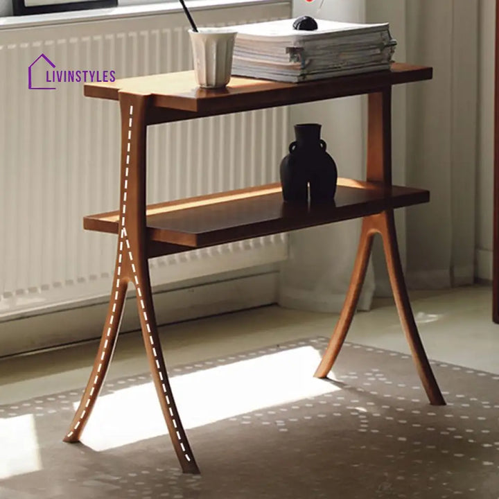 Yegor Solid Wood Bookshelves | Storage Shelves | Side Table for Living Room