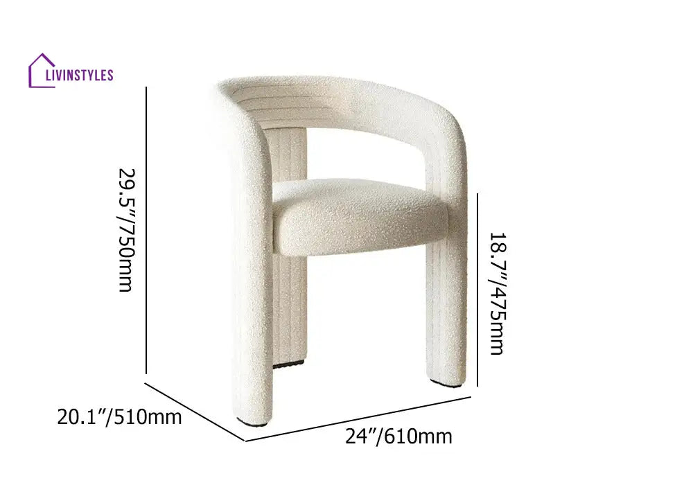 Yelena Boucle Fabric Dining Chair