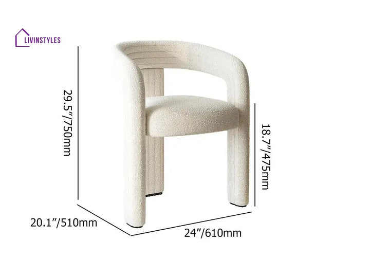 Yelena Boucle Fabric Dining Chair