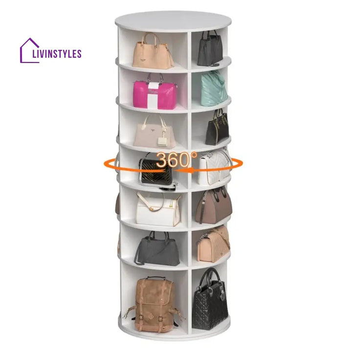 Yelena Engineered Wood Rotating Shoe Rack for Home