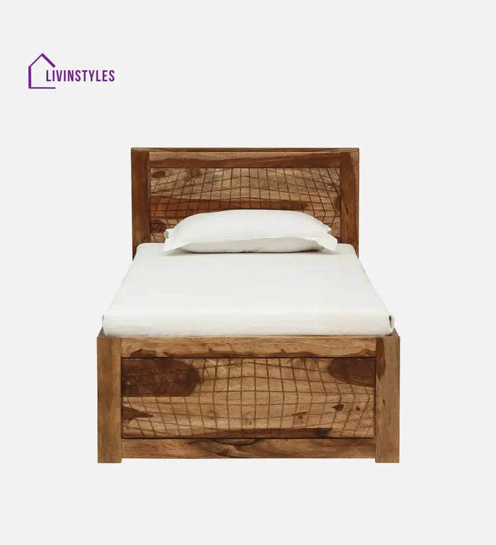 Harmonia Sheesham Wood Single Bed With Storage Bedroom Furniture Sets