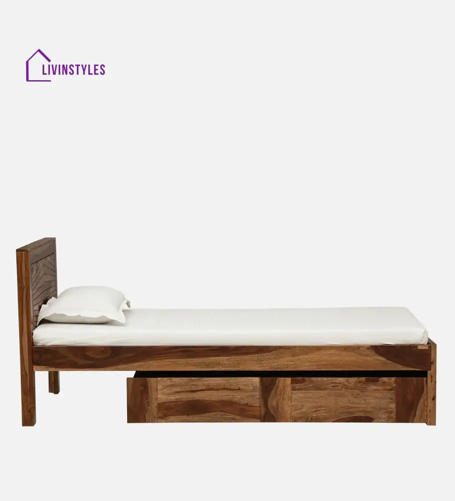 Harmonia Sheesham Wood Single Bed With Storage Bedroom Furniture Sets