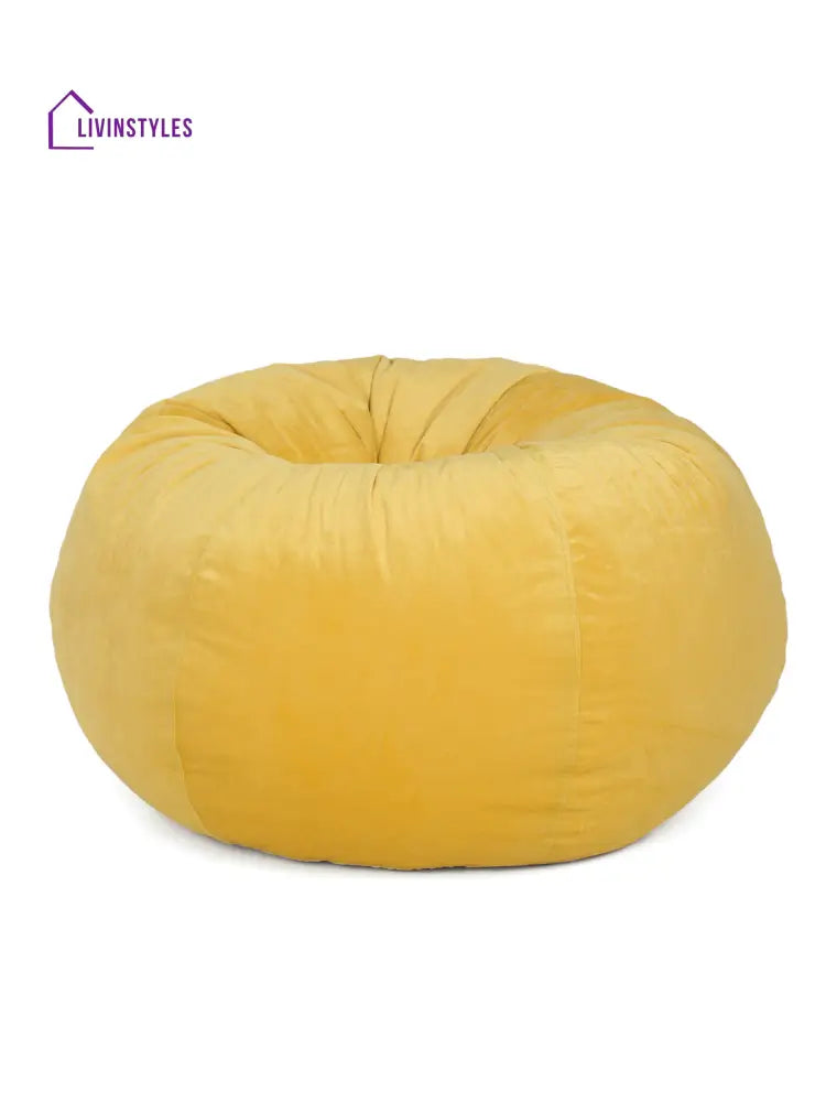 Yellow Velvet Bean Bag Cover