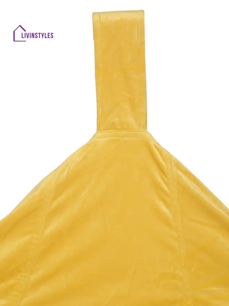 Yellow Velvet Bean Bag Cover
