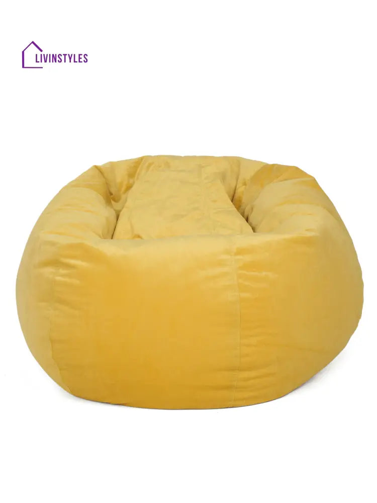 Yellow Velvet Bean Bag Cover
