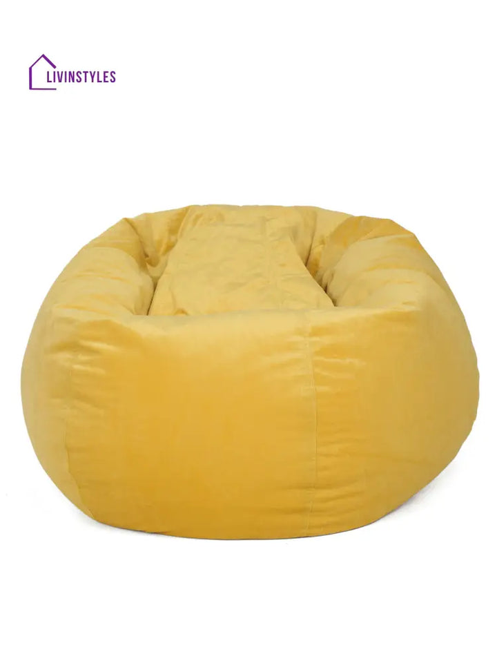 Yellow Velvet Bean Bag Cover