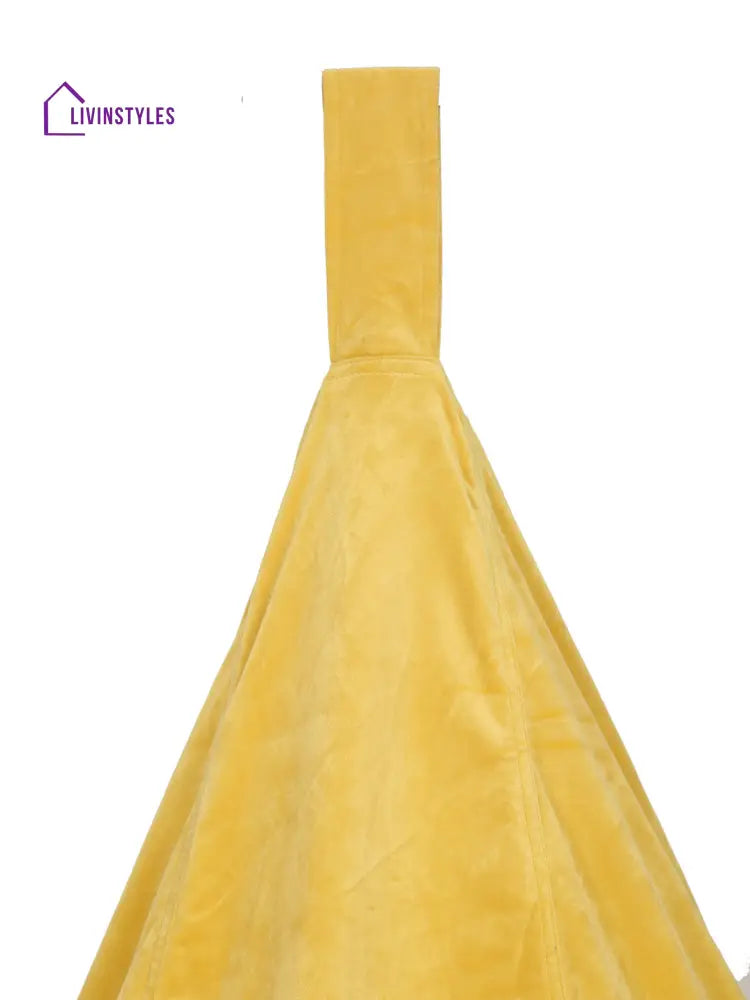 Yellow Velvet Bean Bag Cover