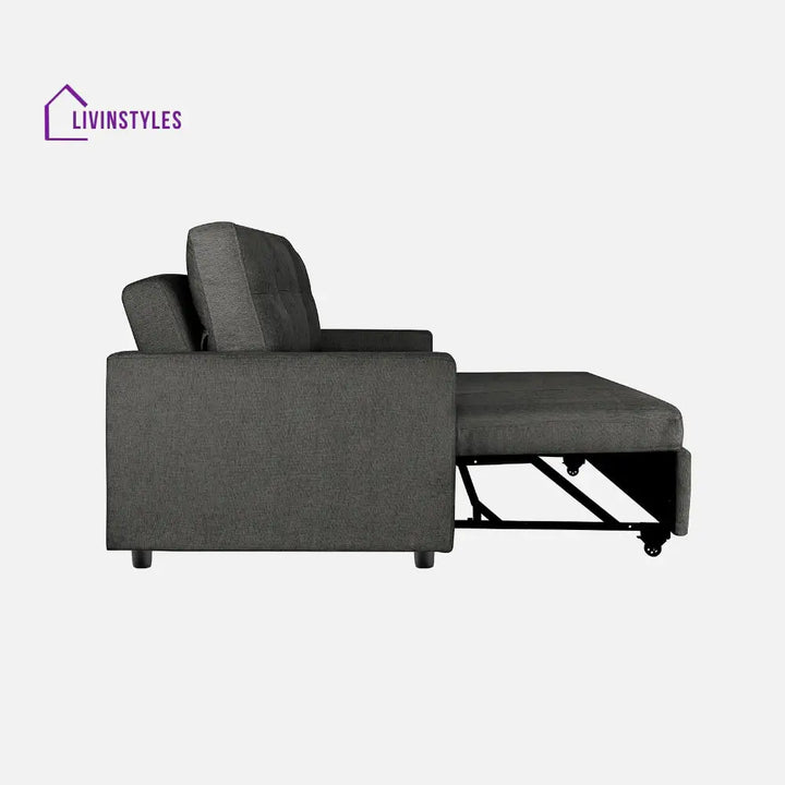 Yeremey Graphite Grey Fabric Sofa cum Bed