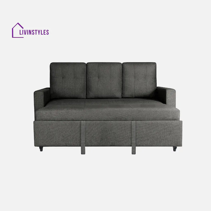 Yeremey Graphite Grey Fabric Sofa cum Bed