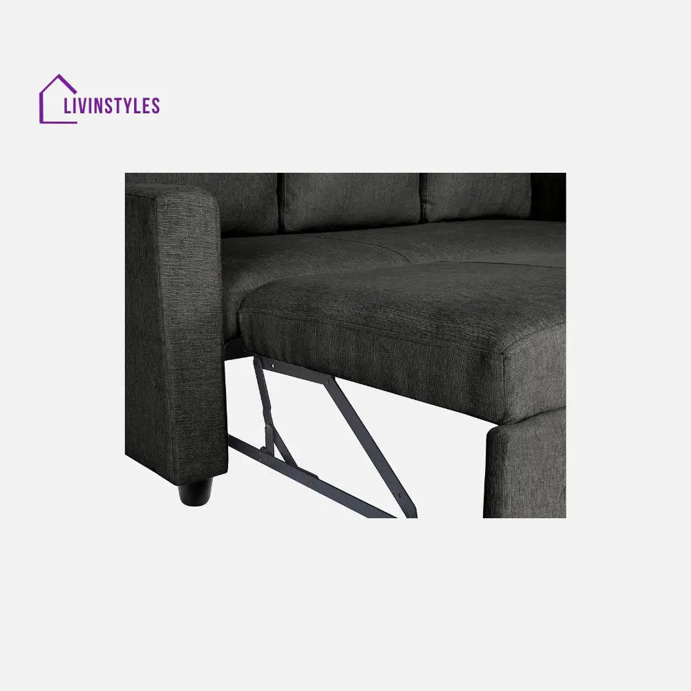 Yeremey Graphite Grey Fabric Sofa cum Bed