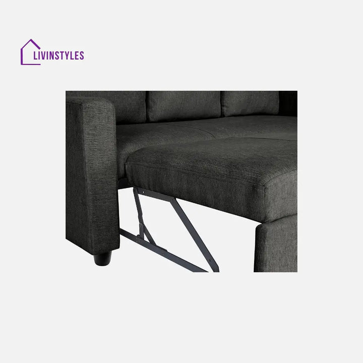 Yeremey Graphite Grey Fabric Sofa cum Bed