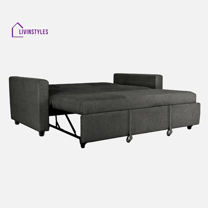 Yeremey Graphite Grey Fabric Sofa cum Bed