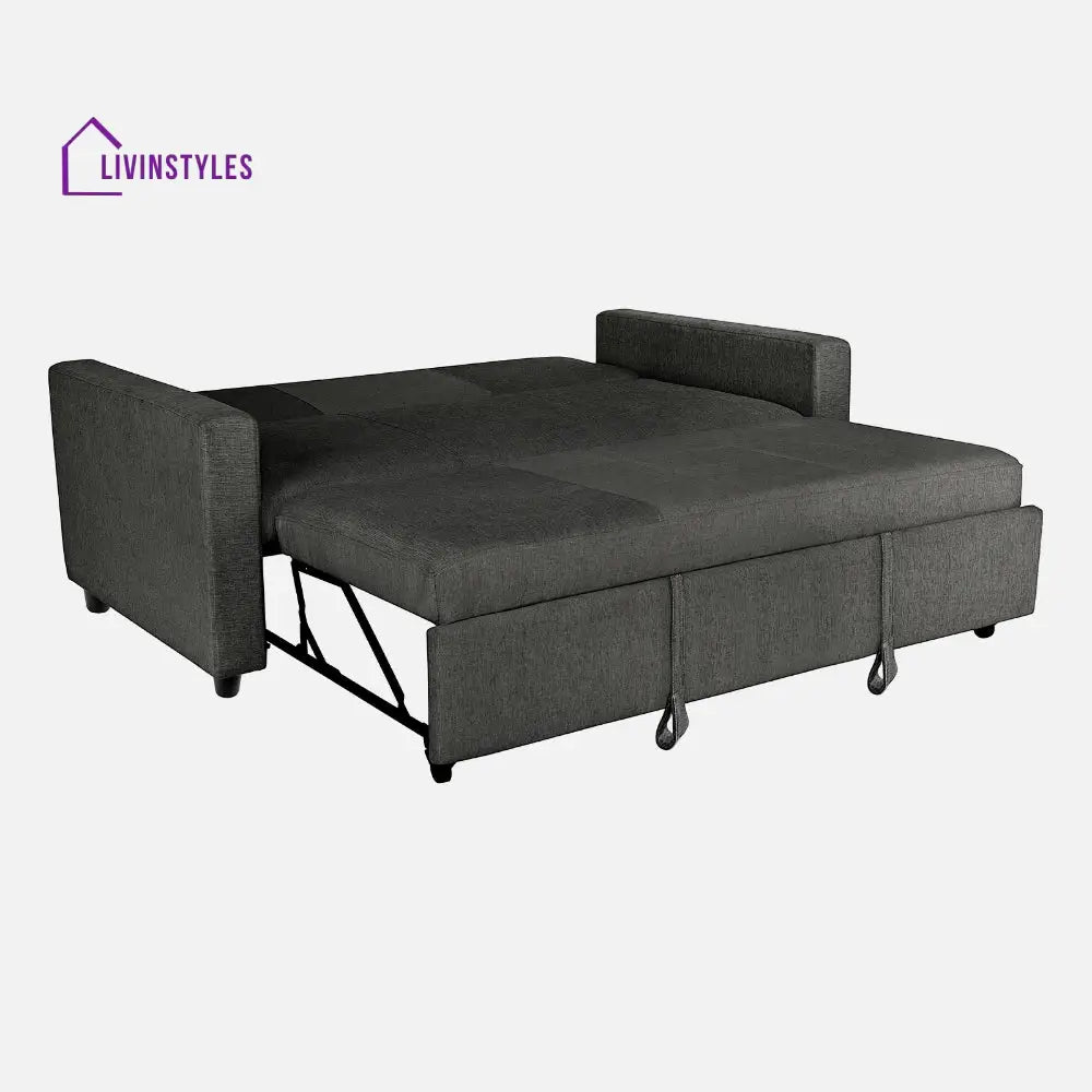 Yeremey Graphite Grey Fabric Sofa cum Bed