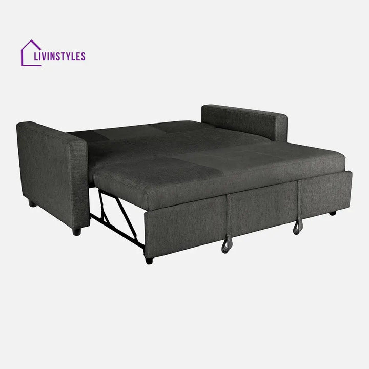 Yeremey Graphite Grey Fabric Sofa cum Bed