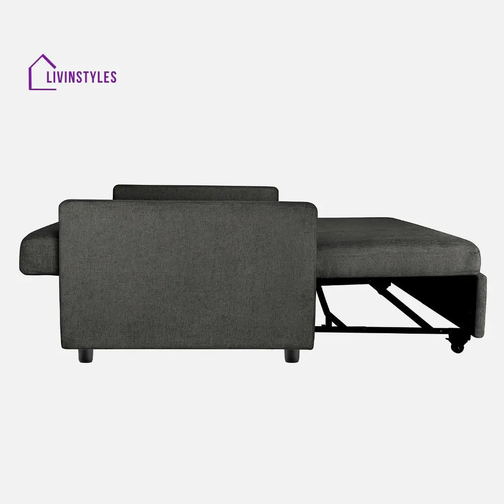 Yeremey Graphite Grey Fabric Sofa cum Bed