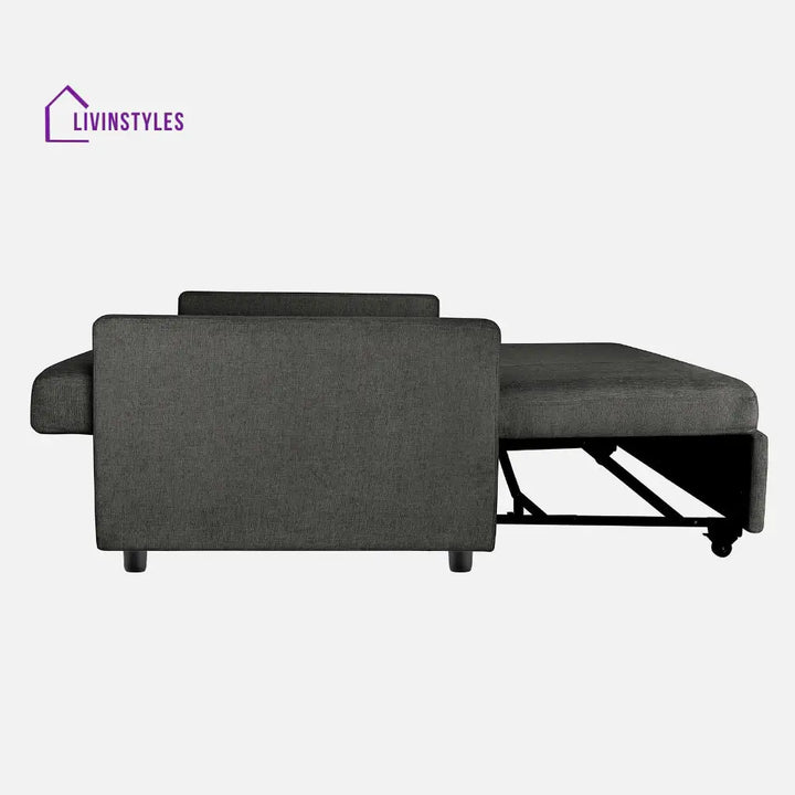 Yeremey Graphite Grey Fabric Sofa cum Bed