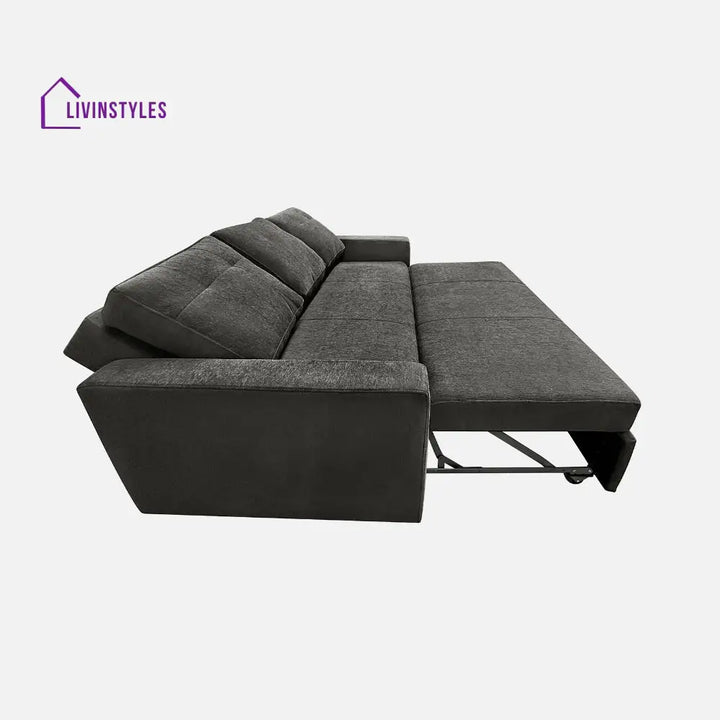 Yeremey Graphite Grey Fabric Sofa cum Bed