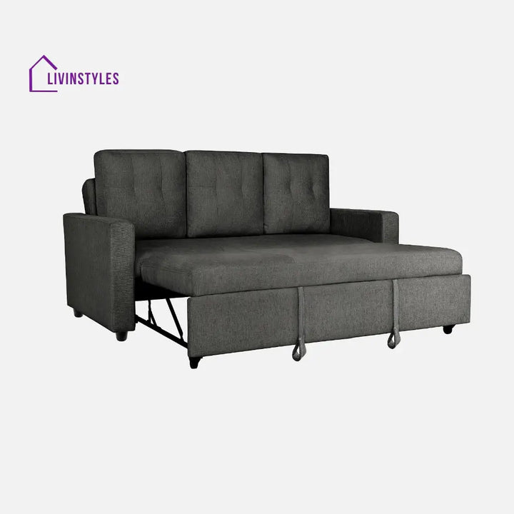 Yeremey Graphite Grey Fabric Sofa cum Bed