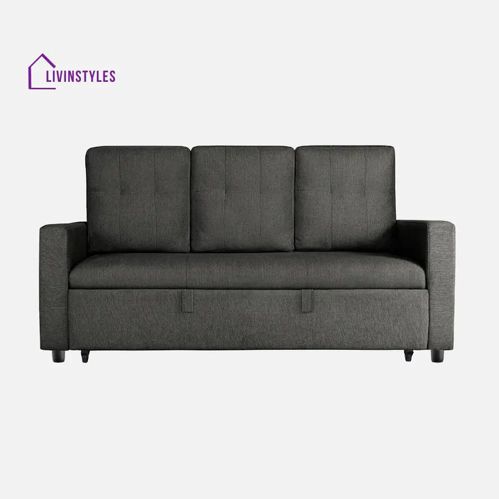 Yeremey Graphite Grey Fabric Sofa cum Bed