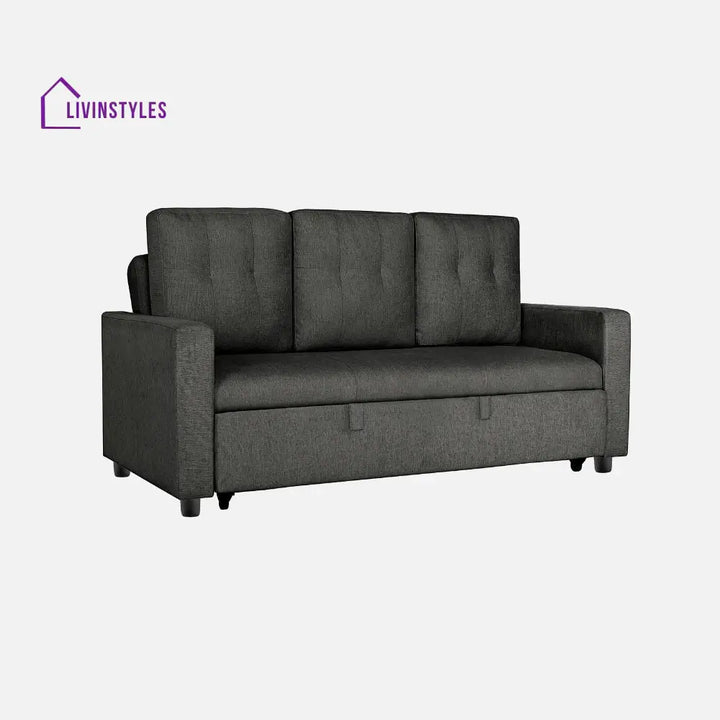 Yeremey Graphite Grey Fabric Sofa cum Bed