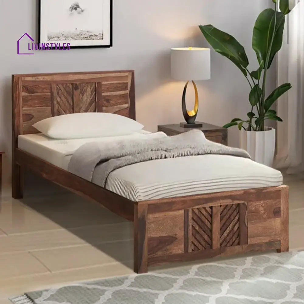 Elista Solid Wood Single Beds Natural Bedroom Furniture Sets