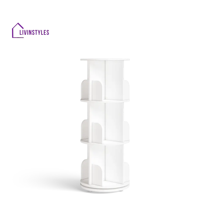 Yeseniya 360° Rotating Bookshelf - White 360 Rotating Bookshelf