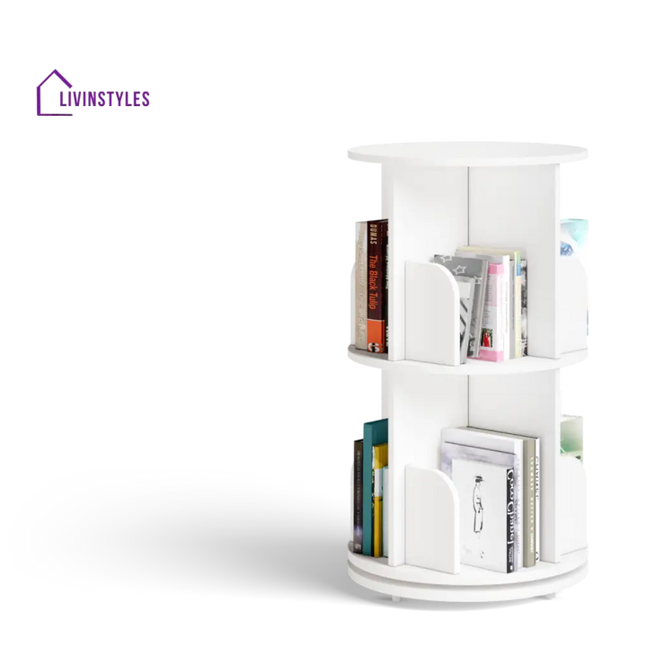 Yeseniya 360° Rotating Bookshelf - White 360 Rotating Bookshelf