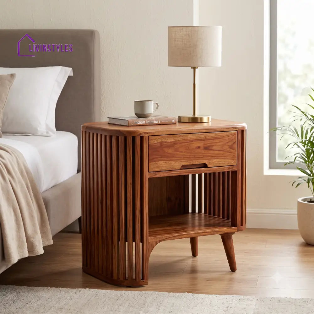 Yetunde Premium Wooden Bedside Table | Side Table for Bedroom