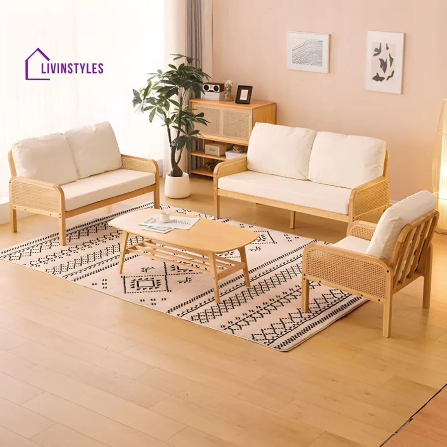 Yojita Solid Wood 3 + 2 + 1 Sofa Set for Living Room
